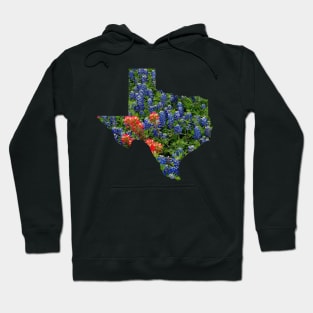 Red and Bluebonnets Blooming in Hillcountry fields in the state of Texas Hoodie